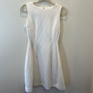 Eva Mendes White Dress Fit & Flare Fully Lined Zips in back A-line Women’s XSmal